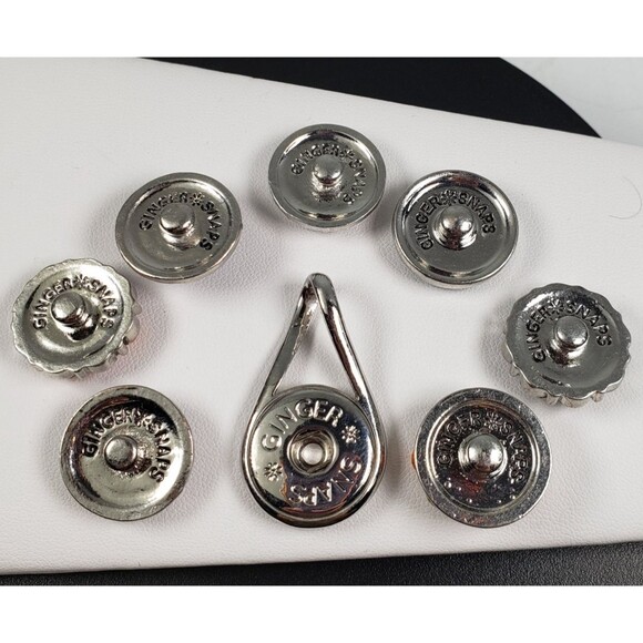 Ginger Snap Pendant with Set of 7 Cluster Rhinestone 18-20mm Fit Ginger Charms - Picture 7 of 11